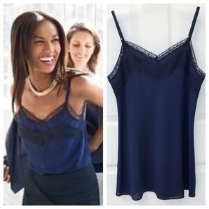 CAbi Navy Blue Lace Camisole